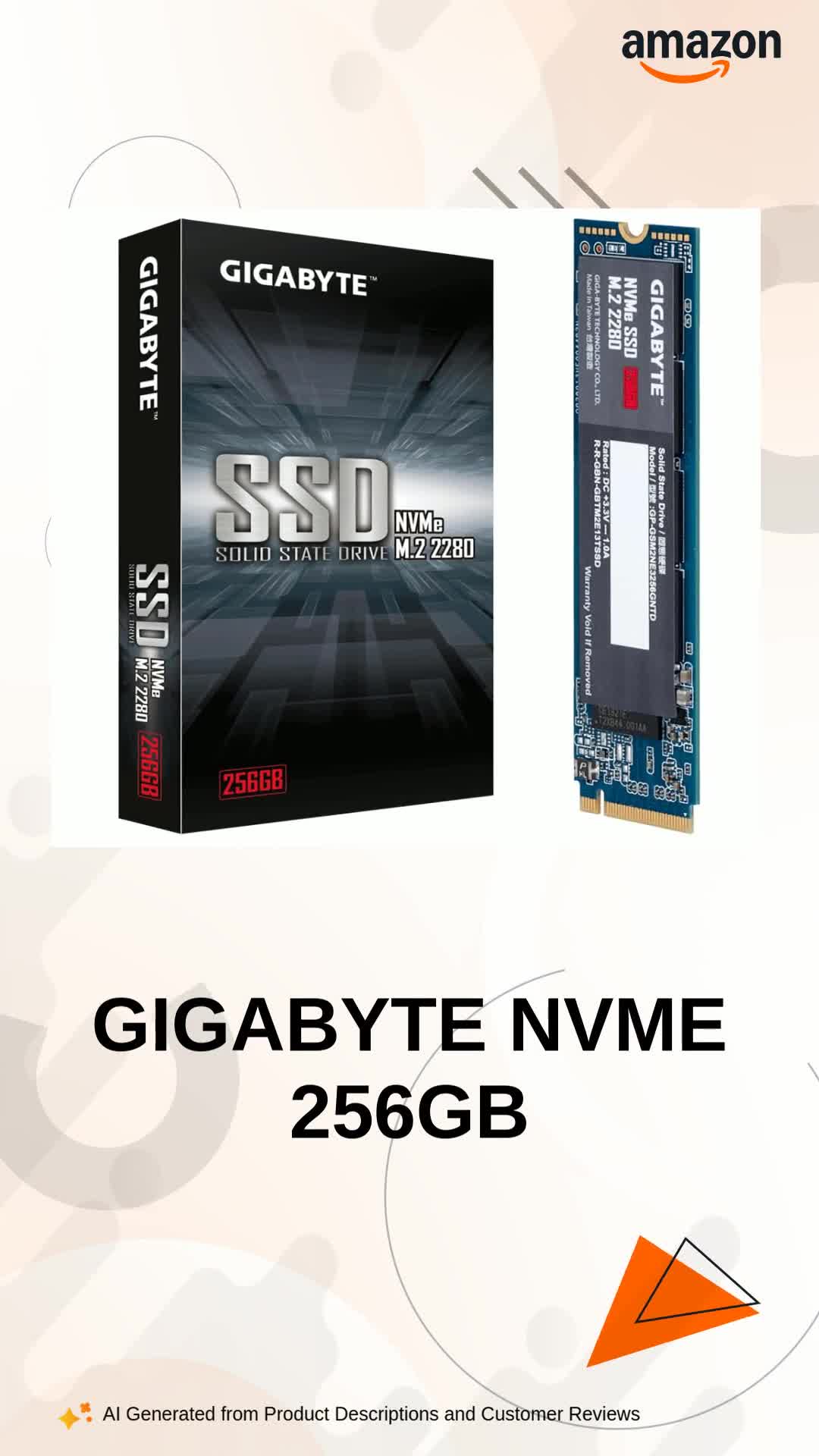 同梱可能 NVME 256Gb M.2 2280 SSD GIGABYTE NVMe 256GB M.2 2280 PCIe Gen3 Internal Solid State Drive