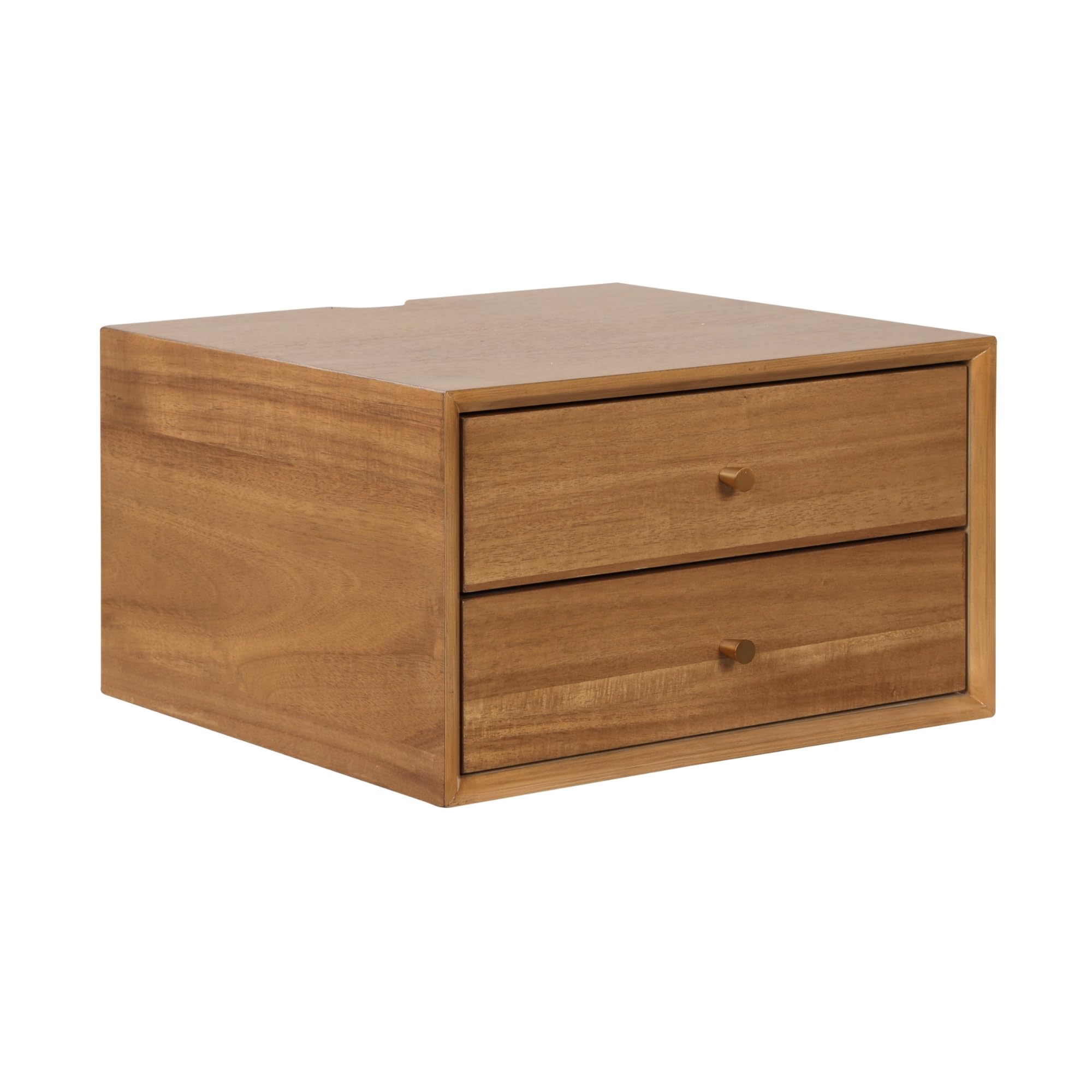 Nathan James Harper Modern Individual Nightstand Side Accent or End Table with Storage Drawer Oak Brown - Floating