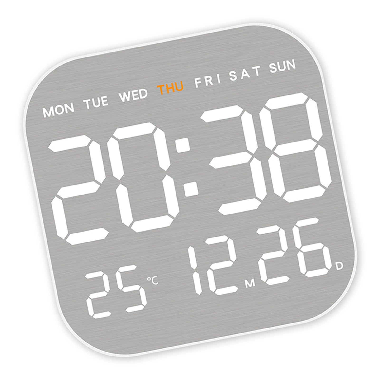 Tfaoys White Shell 5516 Large Screen Digital Alarm Clock With Date Display And Snoozes Feature For Modern Adjustable Brightness Clock