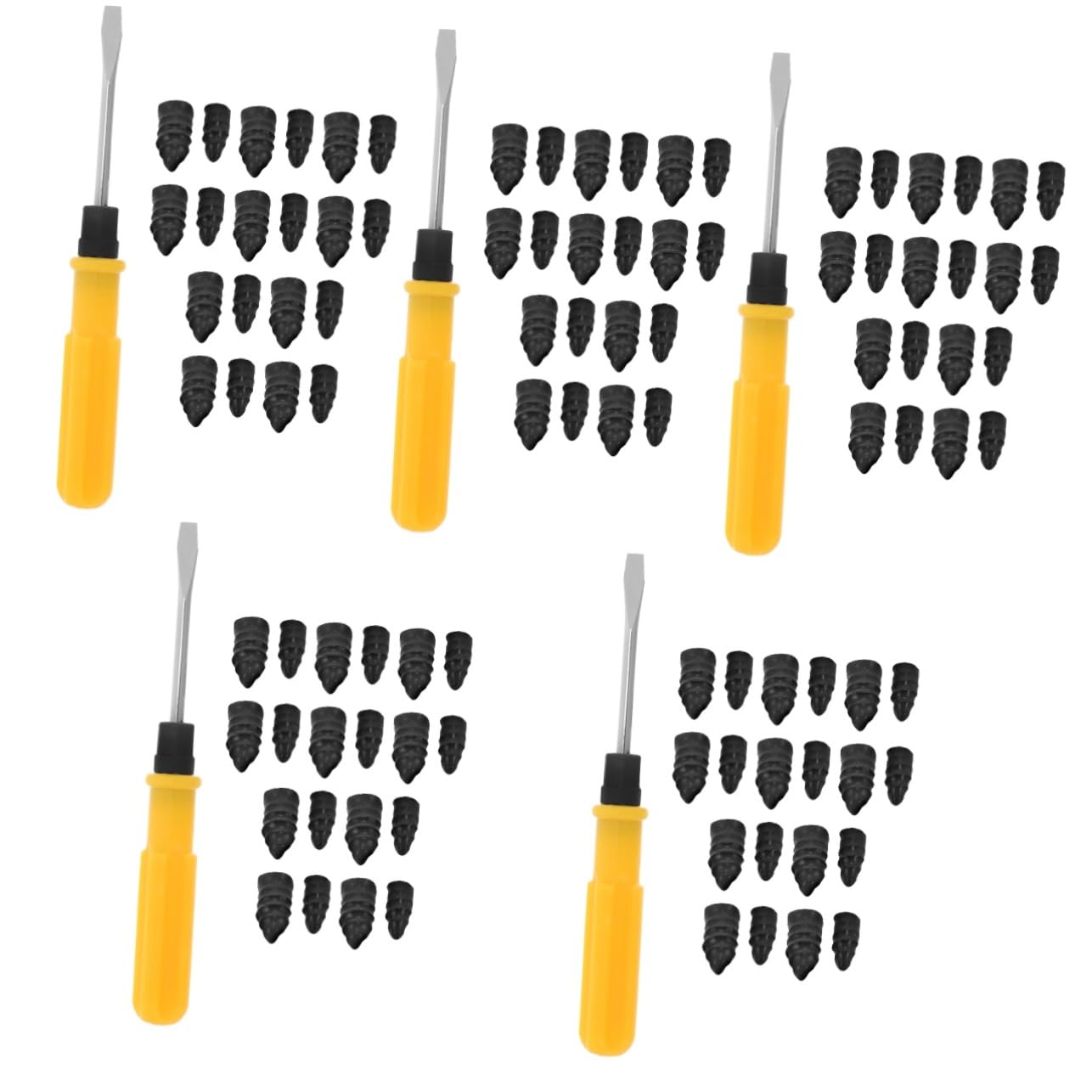 SOLUSTRE 5sets Riparazione Pneumatici Per Auto e Kit Con Chiodi Di Riparazione Grandi e Piccoli e Cacciavite Soluzione Pratica e Veloce Per Forature Pneumatici Tubeless