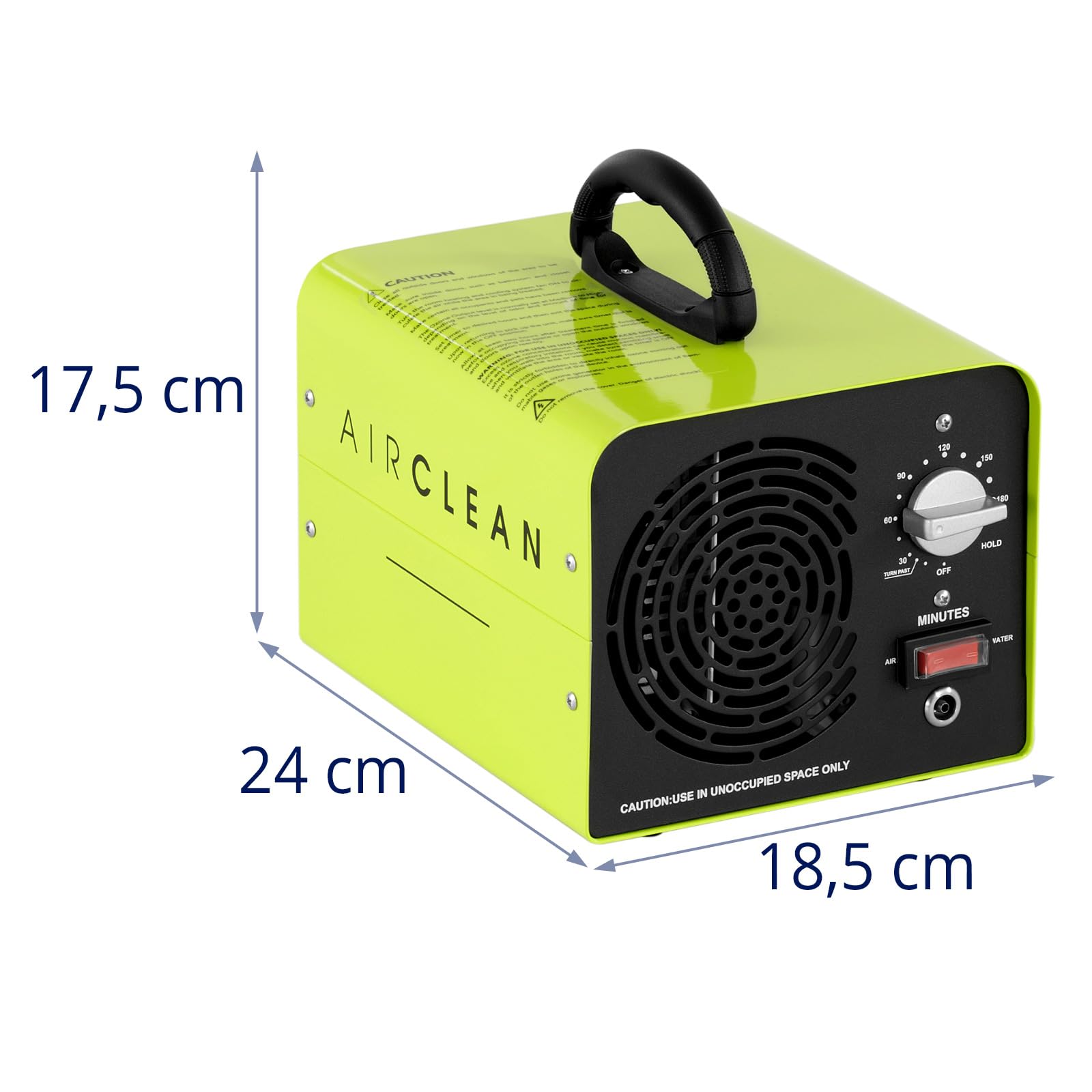 AIRCLEAN 15000-H20 - Generatore di ozono 15000 mg/h 150 W, attacco acqua, ozono, purificatore d'aria ozono