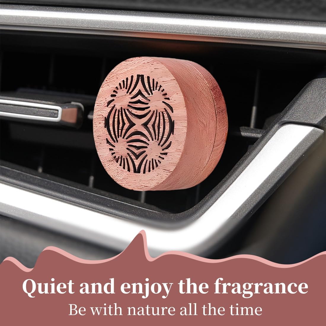 Diffusore profumo auto in legno 2 pezzi, Oli Essenziali per Auto, Diffusori Auto