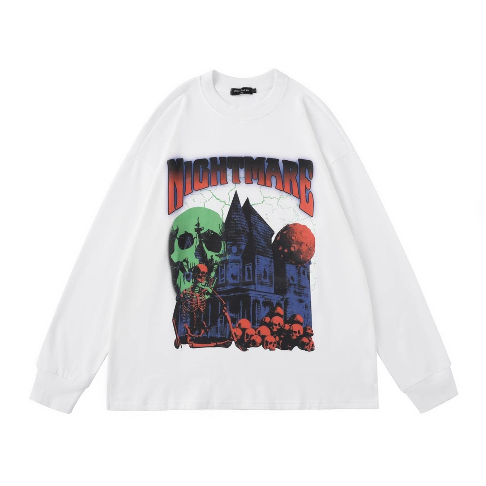 Felpa da uomo con stampa hip hop Streetwear Punk gotico girocollo pullover Harajuku moda cotone allentato felpa con cappuccio