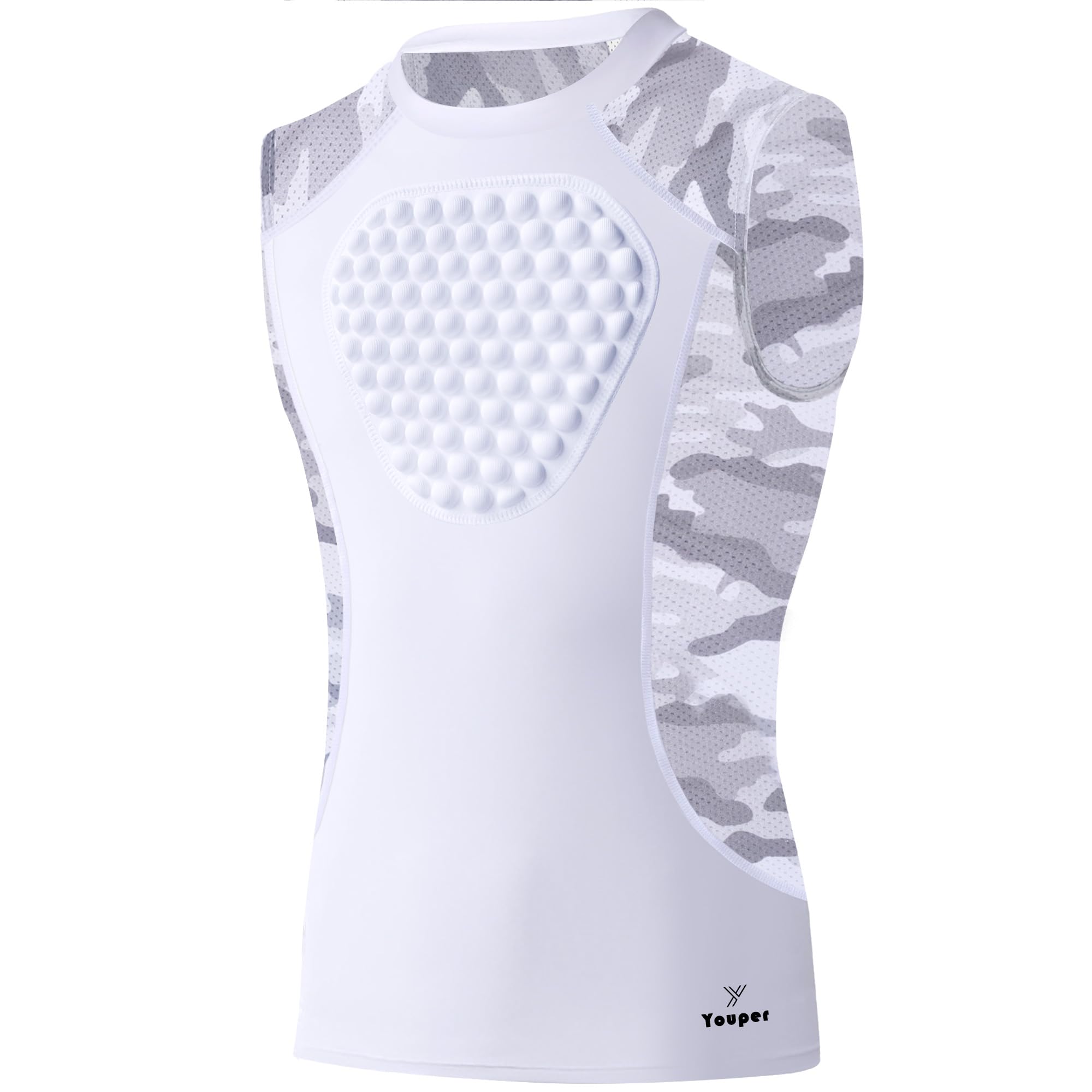Youper Gepolstertes Brustprotektor-Shirt für Erwachsene, Herzschutz, Brustschutz für Baseball, Fußball, Lacrosse & Torhüter