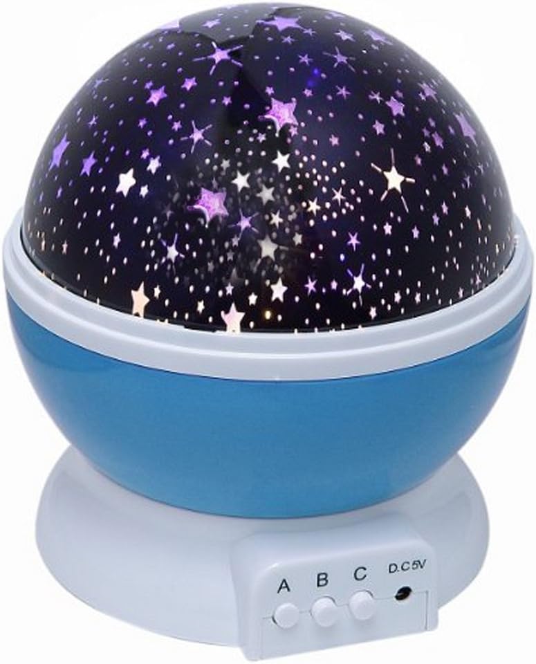 Starlight Projector, Sleep Soother - Perfect for Nursery and Children's Bedroom. Starry Night Projector - Excellent Rotating Star Projection - USB Plug and Battery Powered