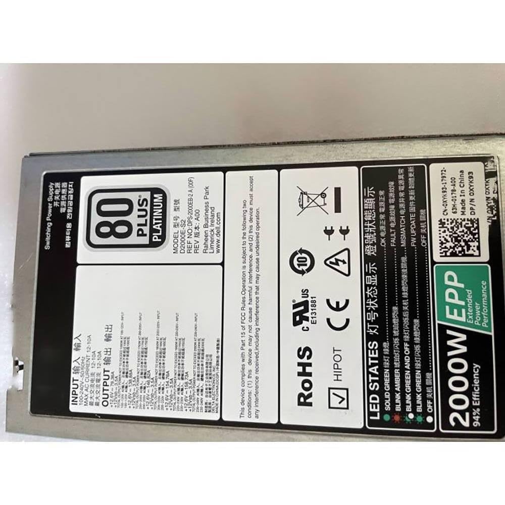 D2000E-S2 for Rack Servers EPP 2000W Switching Power Supply