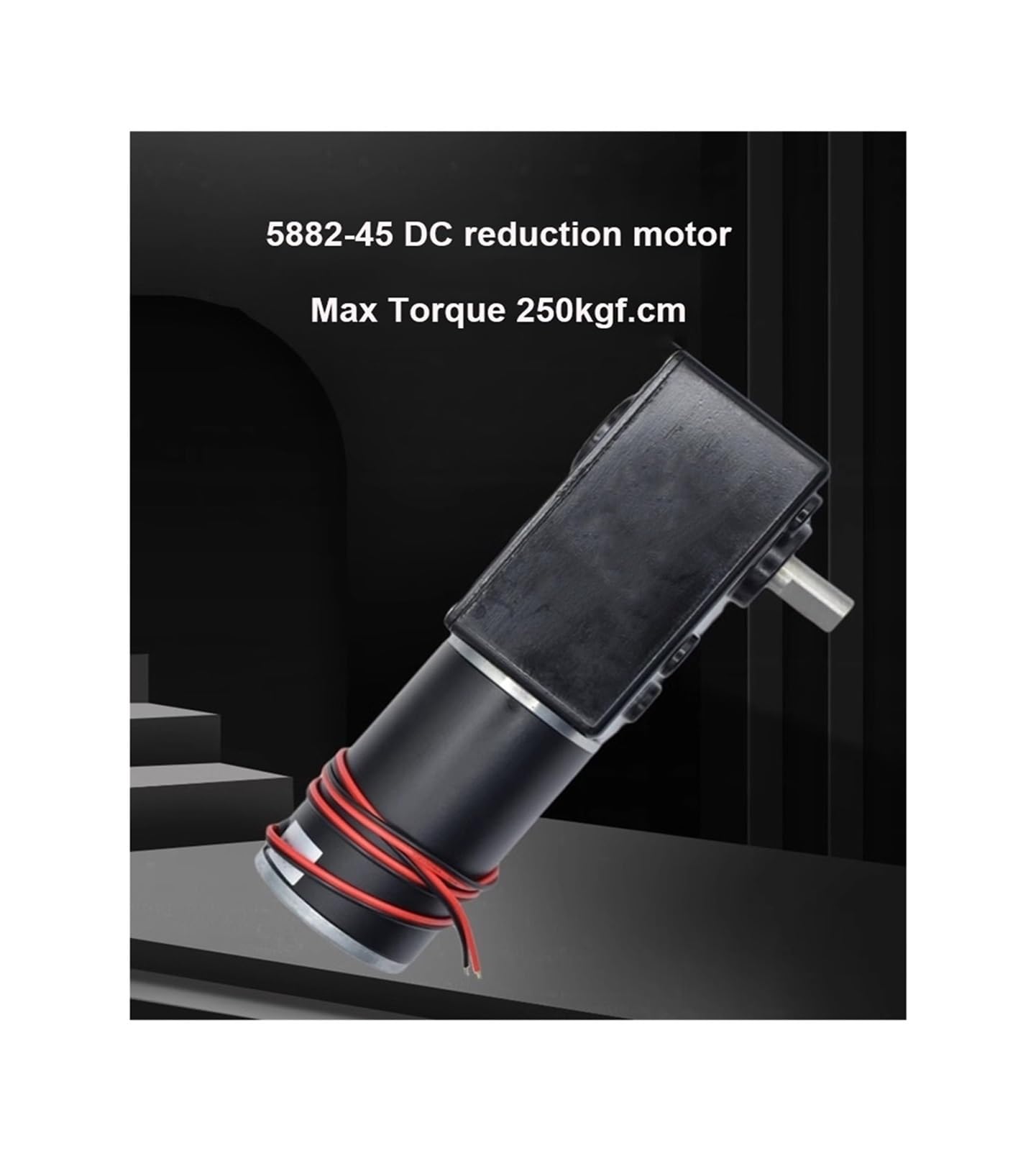 DC12V 24V Getriebemotor mit starkem Drehmoment Metall-Turbo-Schneckengetriebemotor Rückwärtsgang Niedrige Geschwindigkeit 250 kg.cm Selbstsperrender Schnecken-DC-Getriebemotor(24V 260rpm)