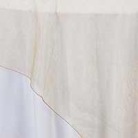 Vista 1 de Efavormart - Mantel cuadrado de organza dorada de 72 x 72 pulgadas, para bodas, fiestas, eventos, banquetes