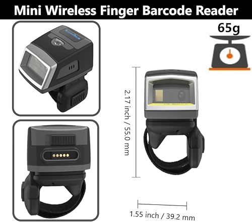 Miniatura 4 de Ring Barcode Scanner 1D Reader Mini lector inalámbrico de código de barras Zebra SE965 compatible con Mac OS, Windows, Android 4.0+, ios