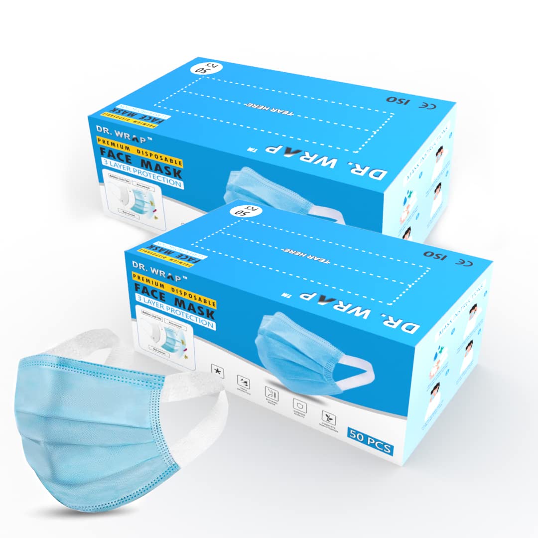 DR. WRAP Use and Throw Mask Pack of 100 Filters Small Dust Particle