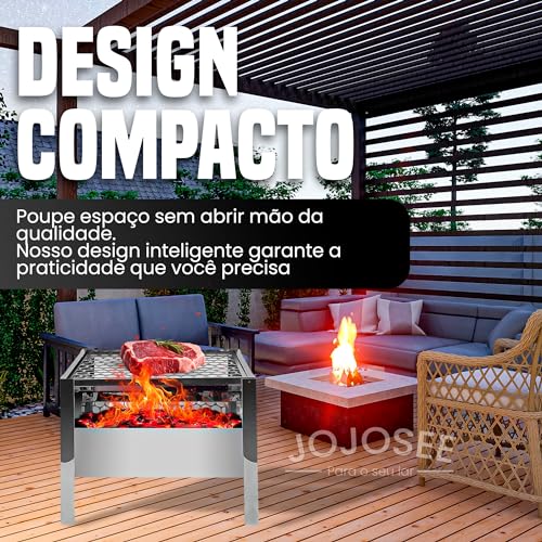 Churrasqueira Mini Portátil a Carvão – Compacta Fácil Montagem Ideal para Viagens e Lazer - em Aço R