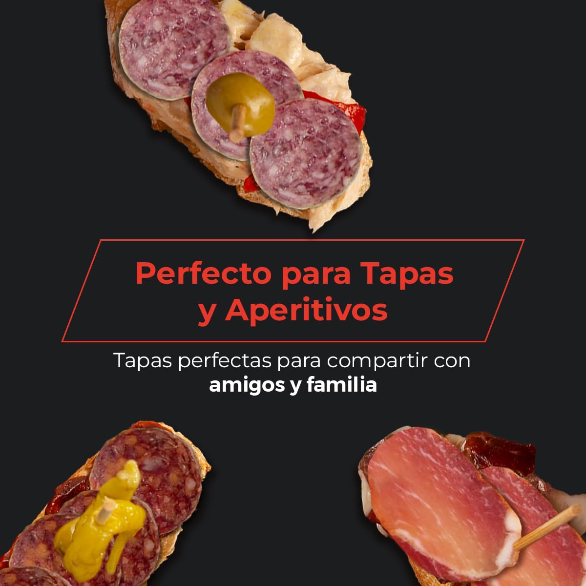 Surtido Ibérico - Lomo, Chorizo y Salchichón - Embutidos Ibéricos envasados al Vacío de Elaboración Tradicional - EIbérico (Surtido Gourmet)