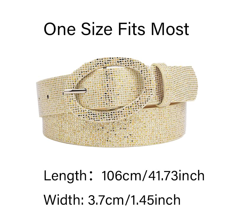 COTIM COYIN Wide Girls Sequin Sparkly Leather Belt For Jeans Pants Dresses3