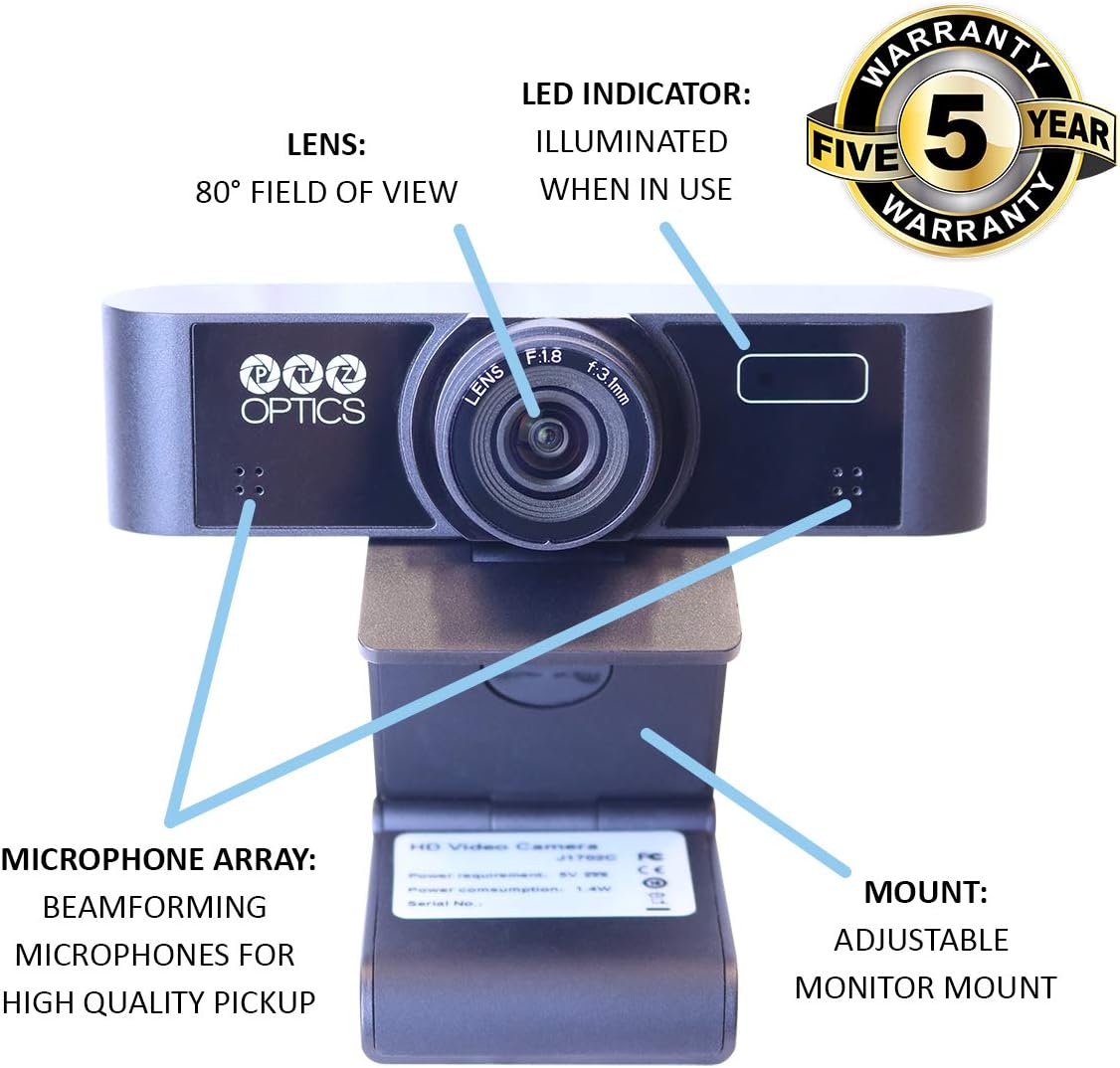 PTZOptics Webcam Conferencing Webcam (Black)