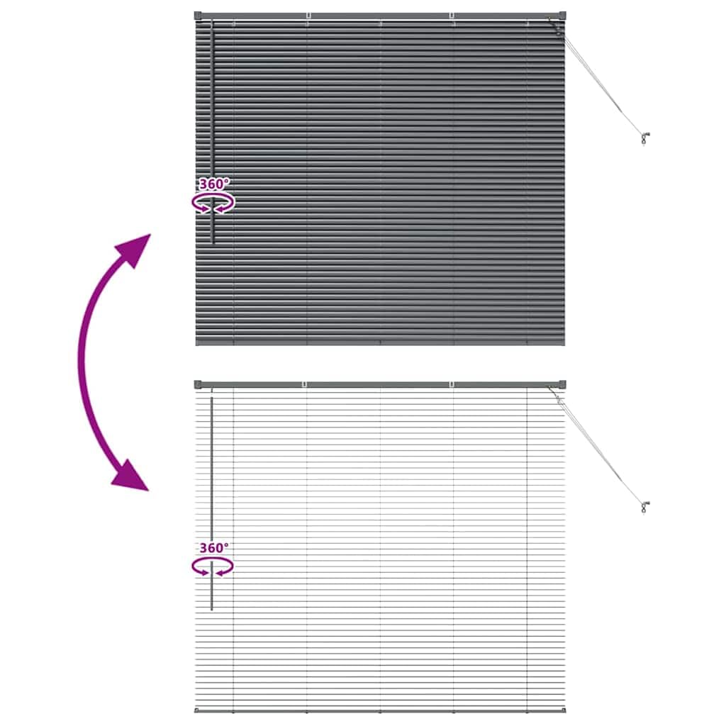 vidaXL Persianas venecianas Manual Gris Oscuro 130 x 140 cm Aluminio, Persianas Modernas para Interiores, de Aluminio Ajustables, Elegantes tratamientos para Ventanas en casa y Oficina