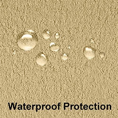 Image of Waterproof Mattress Protector Single Size 72x42 - Waterproof Terry Cotton Mattress Protector /Bed Cover Single Size Bed - Beige Color - Water Proof Mattress Protector for Kids Urine
