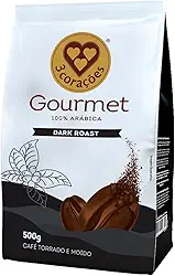 3 Corações Café Torrado e Moído Gourmet Dark Roast, 500g
