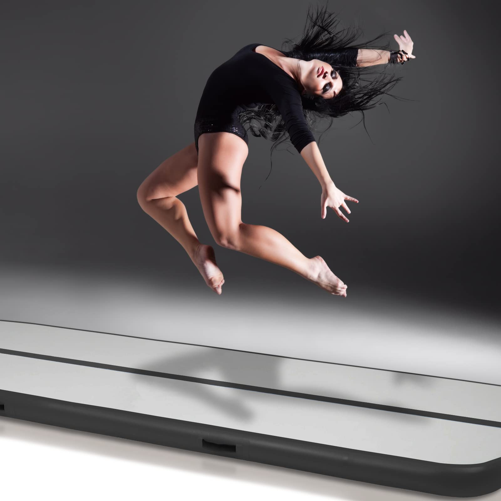VENDOMNIA Airtrack Tapis de gymnastique, gonflable, 10/20 cm de haut, longueur : 1/2/3/4/5/6/7/8 m, avec pompe électrique et sac, tapis de tumbling, tapis d'entraînement, tapis de fitness, tapis de