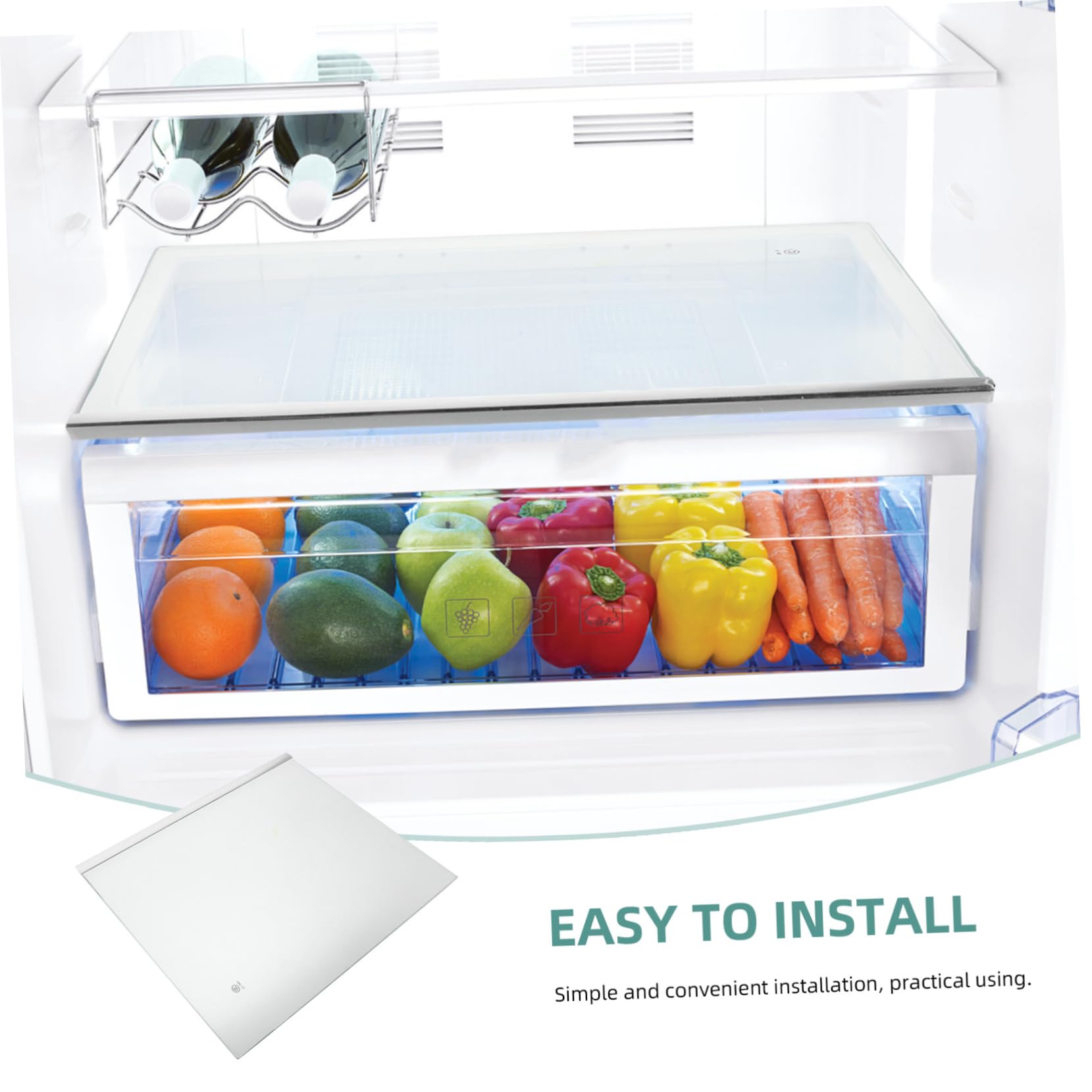 Ripiano Frigo Congelatore in Vetro Temperato 30x27 Cm | Divisorio per Contenitori Alimentari, Supporto Stabile e Pulizia Semplice, Uso Cucina e Casa