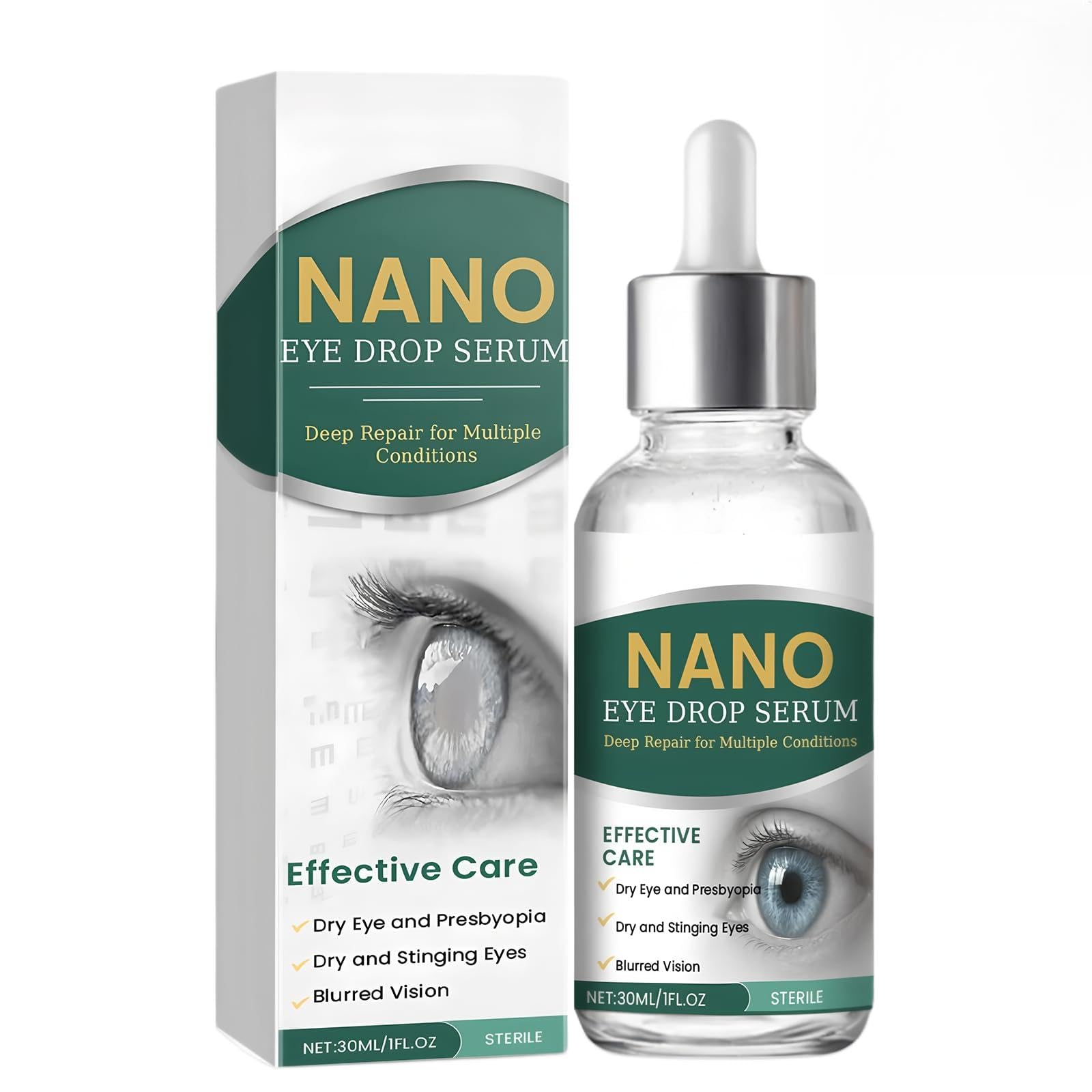 Nano Drops Serum, with Lutein, Vitamin C & E, Mimics Natural Tear Film, for Long-Term Daily Use without Irritation