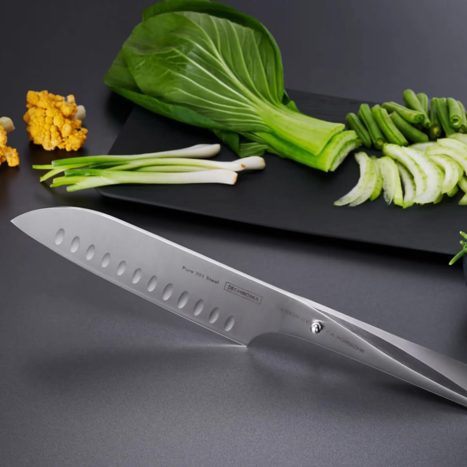 135⭐️ポルシェ⭐️最高級⭐️ナイフ⭐️包丁⭐️野菜果物⭐️クロマ⭐️CHROMA ⭐️USD Amazon.com: F.A. By Designed 301 Type Knife Santoku P21 Chroma 調理器具