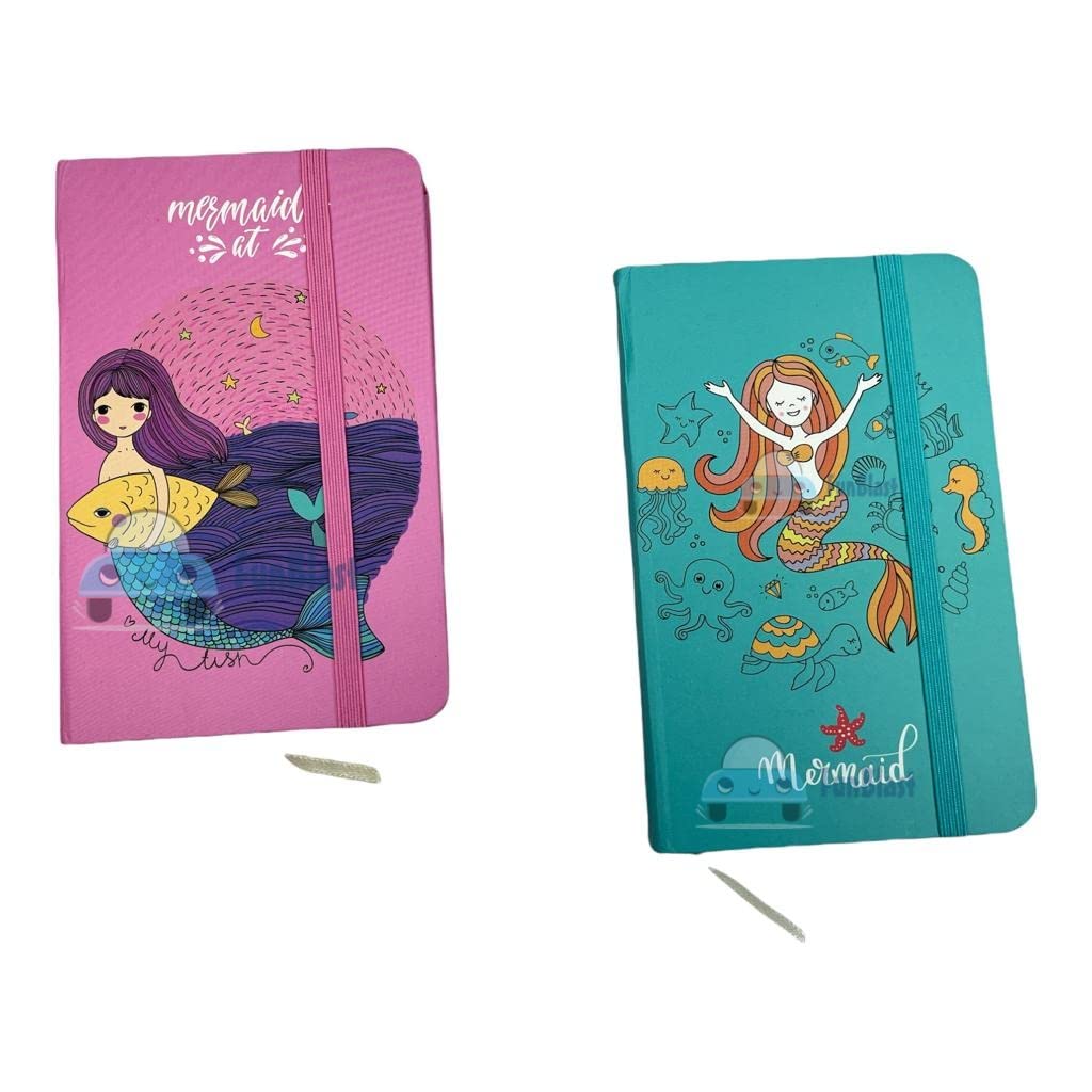 FunBlast Notebook Dairy – Stylish Cartoon Dairy Natural Shade Paper Journal Diary, Fancy Design Diary Notepad for Girls, Boys School Supplies (Random Color) (Mermaid)