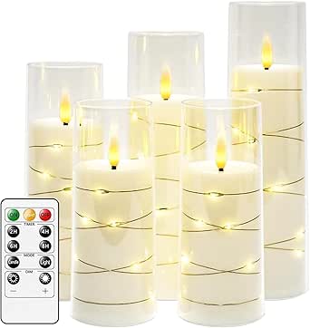 salipt Flameless Candles, LED Battery Operated Flickering Candles ...
