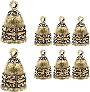 8 Pcs Retro Pattern Bells Metal Brass Hanging Bells Vintage Pendant Copper Bell for Home Decorations Crafts Ornaments Pendants for Keychain Christmas - Buy now