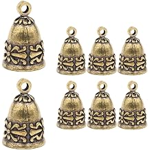 8 Pcs Retro Pattern Bells Metal Brass Hanging Bells Vintage Pendant Copper Bell for Home Decorations Crafts Ornaments Pendants for Keychain Christmas