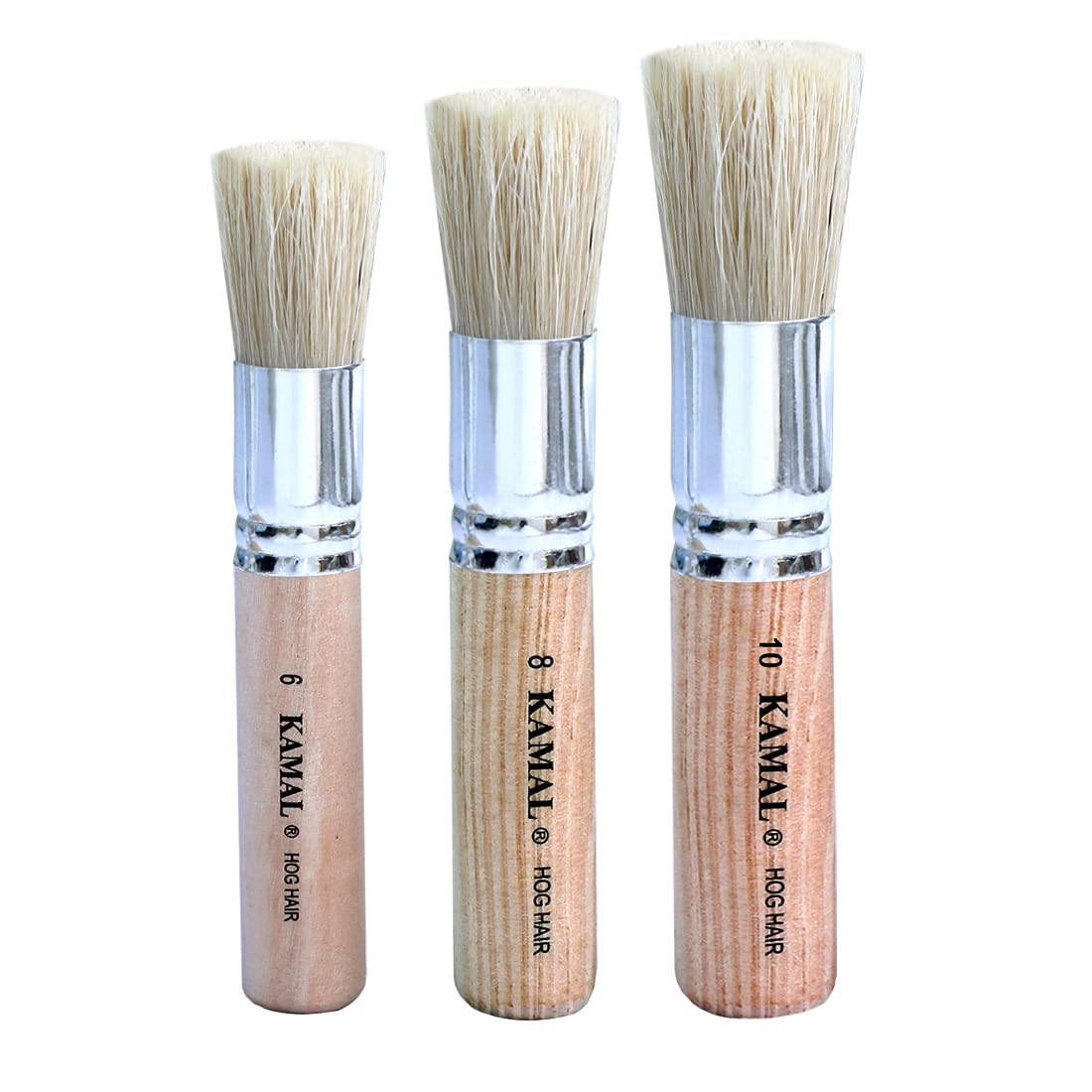 KAMAL Set of 3 Wooden Stencil Brushes in Pure Natural Hog Hair Bleached Bristle for Acrylic Oil Art Painting Stencil Project DIY Crafts (B0984YHVG4) Amazon Price History, Amazon Price Tracker