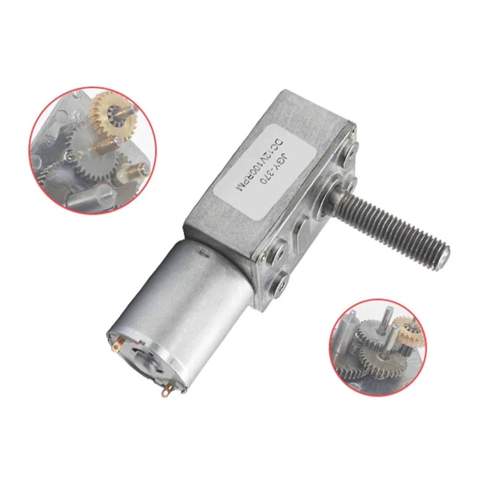 JGY-370 eje roscado M8 longitud 33mm Motor de engranaje helicoidal DC 12V reductor velocidad 6-210rpm controlador 1 Uds(210 RPM)