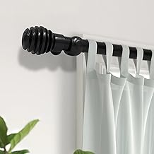 Varão de Luxo para Cortina 1,20 Metros 28mm Cromado Ponteira Esfera (Preto)