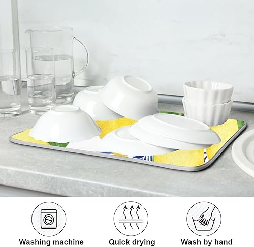 Vista 132 de Tapete de secado de platos de mariposas botánicas para encimera de cocina, almohadilla de secado de microfibra absorbente, grande, 18 x 24 pulgadas