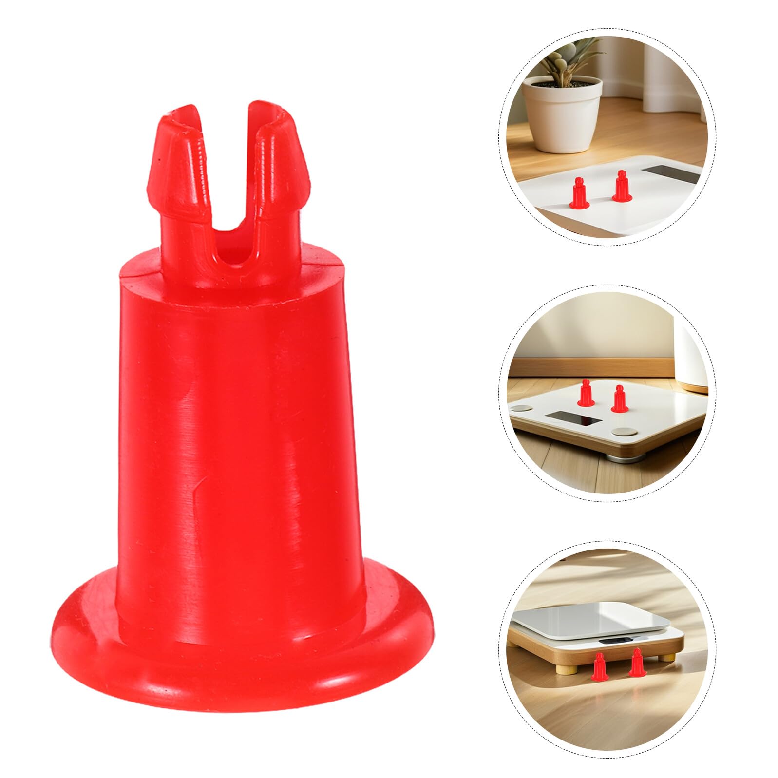 KOMBIUDA 20 Pezzi Supporto in Plastica Rossa per Bilancia Elettronica da Cucina, Piedini Livellanti Antiscivolo per Vassoio Bilancia Fino a 30 Kg
