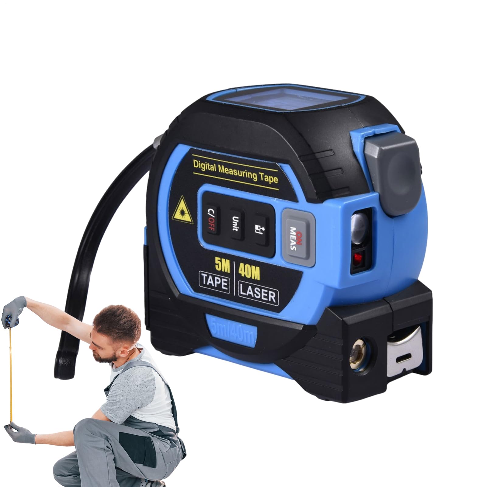 Cinta Métrica Digital Herramienta De Medición Con Pantalla ED Y Autobloqueo | Multifuncional Cinta Digital Portátil Con Pantalla ED Y Autobloqueo Para Medir Pitágoras, Área Y