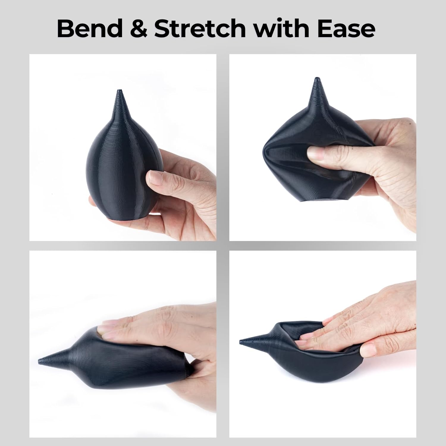 Siraya Tech Flex TPU Filament - 85A Shore, ISO 10993, High Flexibility & Toughness, High Flow & Speed, Easy to Print, Moisture-Resistant Aluminum Bag - Ideal for Footwear, Protective Gear (Black, 1kg) - Image 3