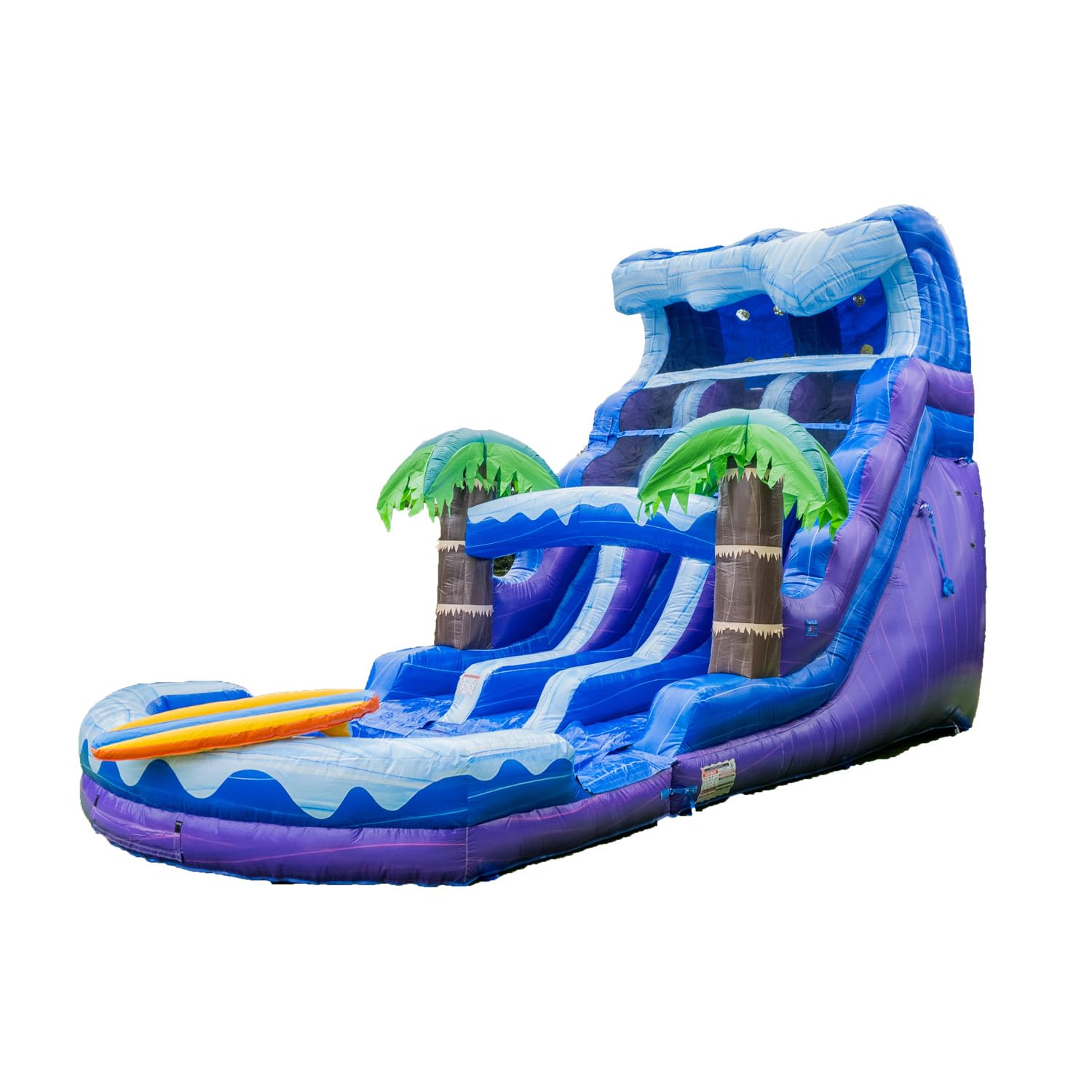 XJUMP 17ft Surf Beach Inflatable Water Slide with Pool-10’ x 27’ Dual Lane, 15oz Commercial Grade PVC Vinyl, Reinforced Strength Wet/Dry Jumper,