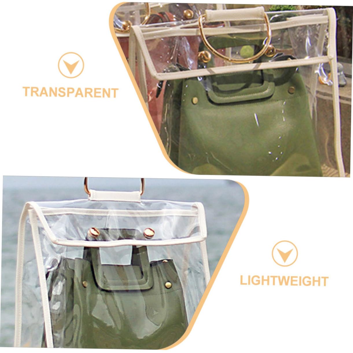 VALICLUD Organizador de Puerta Colgante para Bolsos de PVC, Transparente, 2 Piezas, Almacenamiento para Armario y Guardado Visible de Mantas y Mochilas | Armario, Dormitorio y Baño, Diseño Visible, Apto para Bolso de Mano y Mochilas