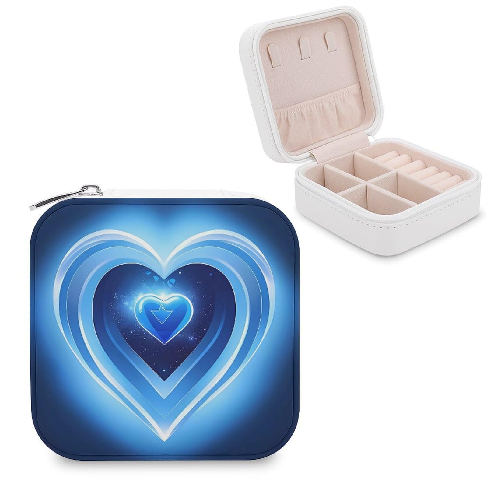 Fleur Éternelle JEWELRY CASE MINI BLUE Amazon.com: QMKFWT Baby Blue Heart Jewelry Box Travel Jewelry