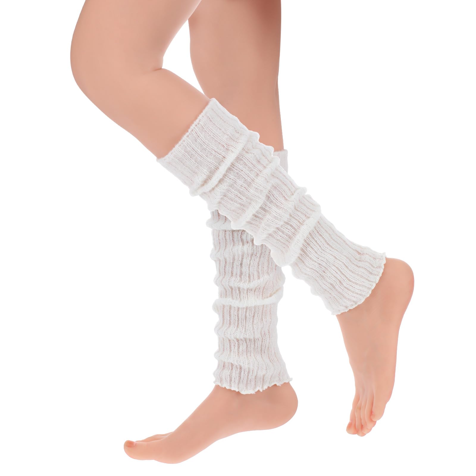 Bremorou Leg Warmers for Women - Fashion Knit Neon Leg Warmers 80s Ribbed Knit Long Socks for Yoga