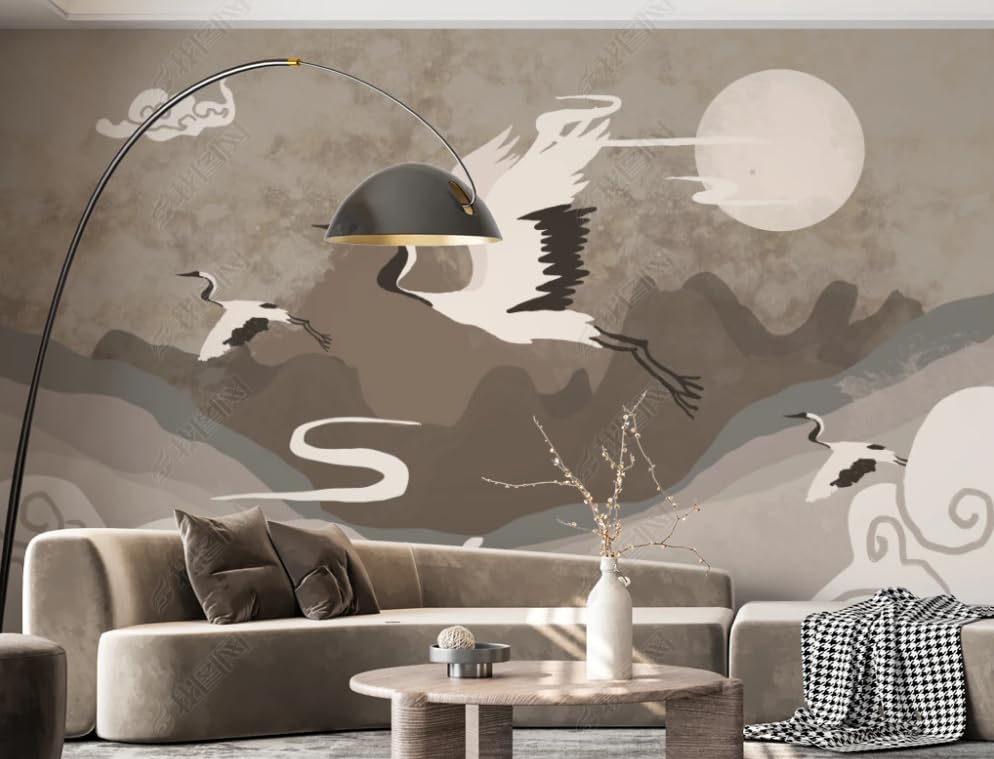 Papier Peint Intissé Peinture Paysage pour Salon et Décoration Murale de Restaurant