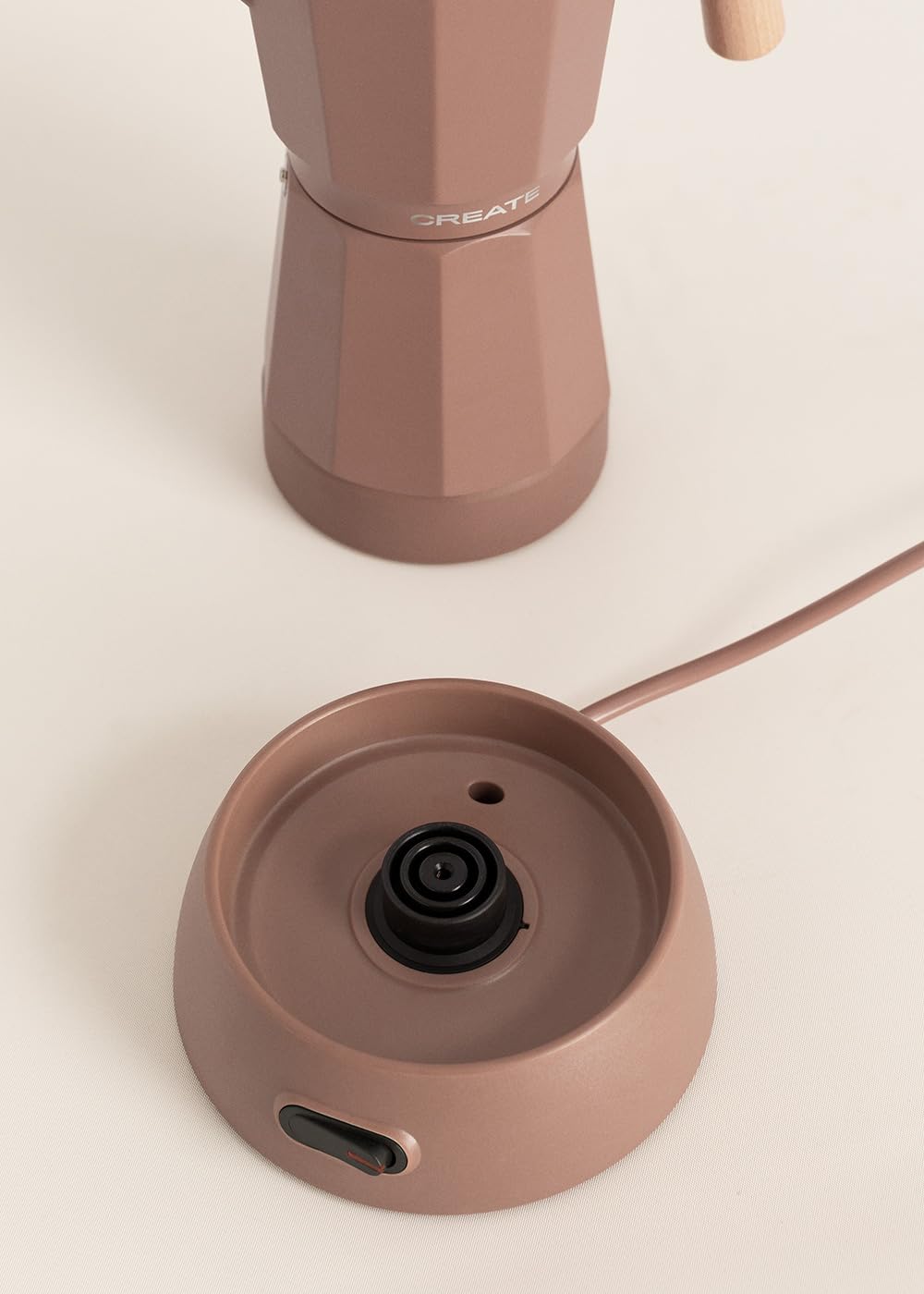 CREATE / THERA MOKA ELECTRIC/Cafetière italienne électrique moka/Fonction maintien au chaud, 300 ml, capacité de 6 tasses, conserve la chaleur, base 360º, facile à nettoyer et sans BPA, 480W