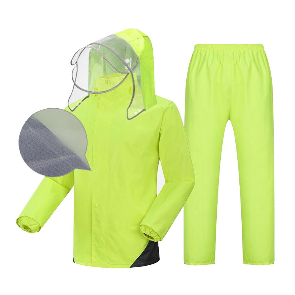 LAXF-raincoatLAXF- Rainsuit (Rain Jacket and Rain Pants Set) Adults Rainproof Windproof Hooded Outdoor Work Motorcycle Golf Fishing Hiking Hunting (color : C, Size : XXXXL)