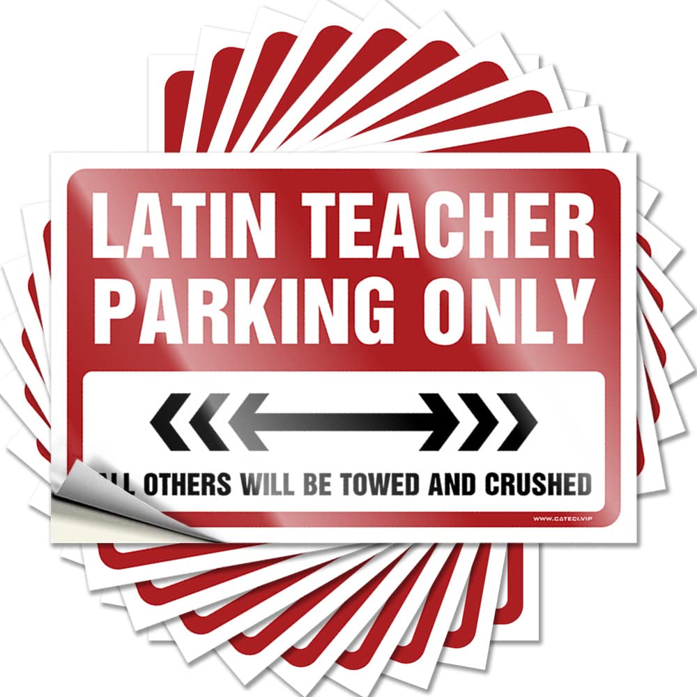 Mens Room Accessories, Tattoo Funny Reusable Quote Stickers, Fuzzy No Residue Decals for Luggage | Truck Party Favor Custom Latin Teacher Parking Only(8X12CM)