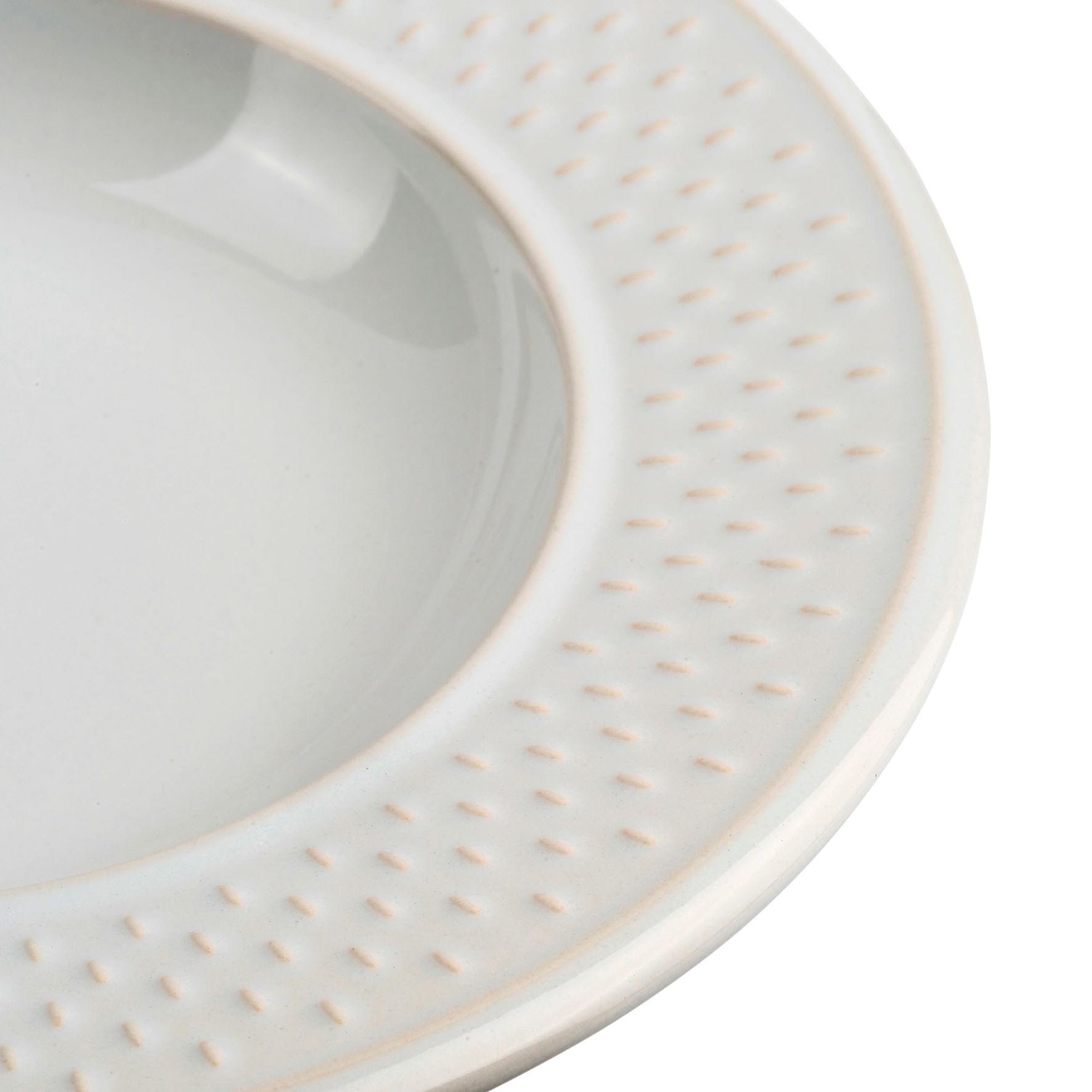 Genevieve Lethu 545286 - Juego de 6 platos hondos (grano de arroz, loza blanca, diámetro de 22,5 cm)