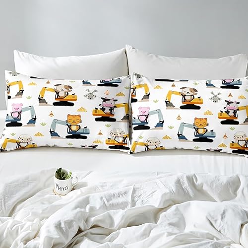 Vista 174 de Feelyou Funda de edredón de perro de dibujos animados, juego de ropa de cama para niños y niñas, perros y flores, funda de edredón con plantas Multi