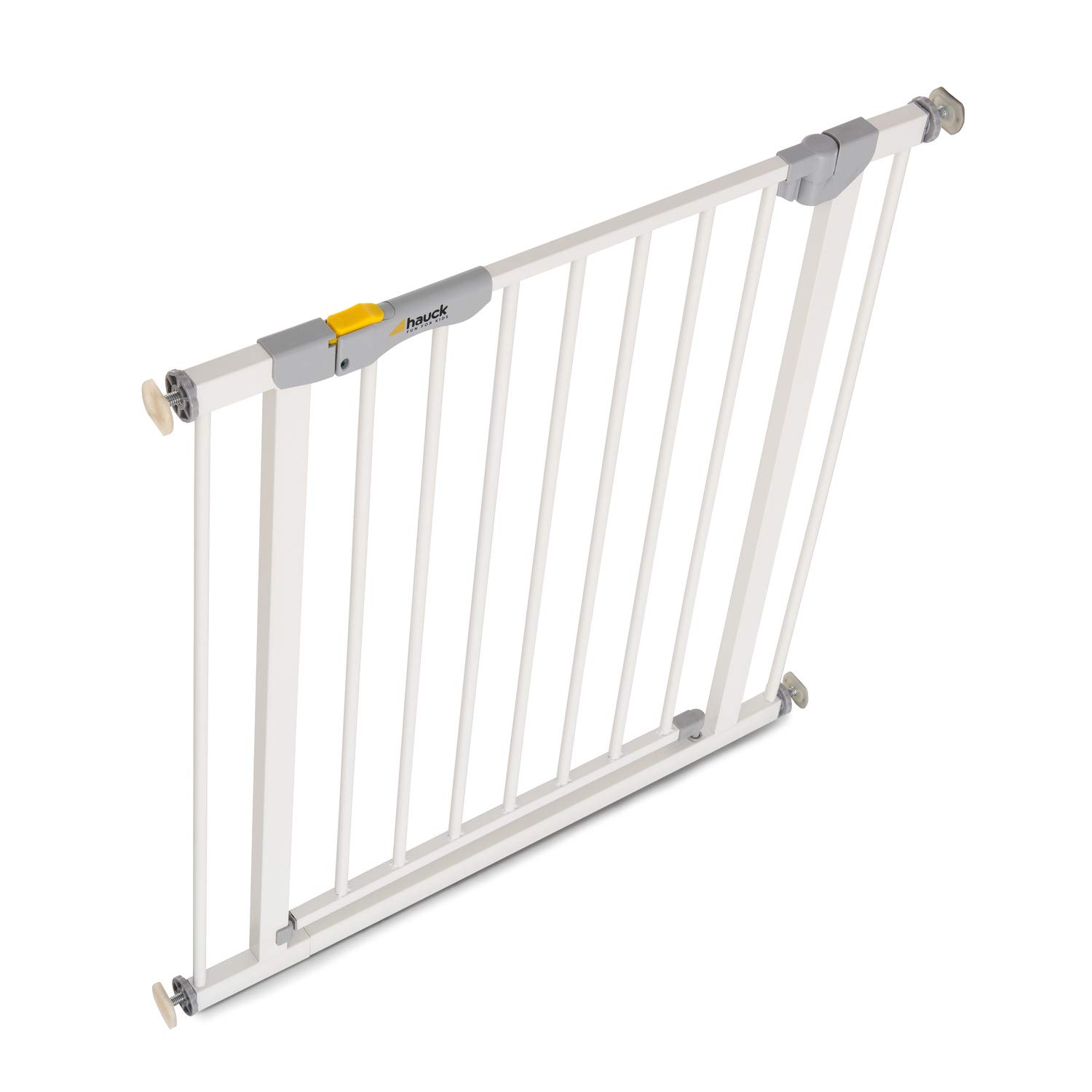 hauck Cancelletto di Sicurezza per Bambini Autoclose N Stop 2 - Cancelletto per Bambini per Aperture da 75-80cm - Fissaggio a Pressione, Chiusura Automatica - Porte e Scale Interne - Metallo, Bianco