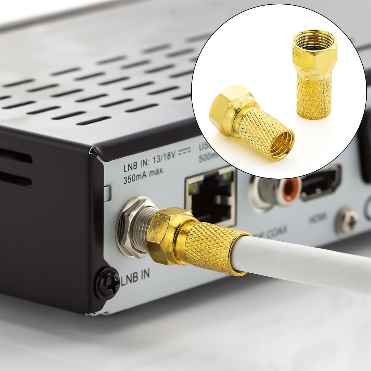 CABLEPELADO Connecteur CEI Blindé Mâle | Connecteur CEI Coudé Blindé Contre Les Interférences LTE Mâle Pour Câble Coaxial | Classe A+ | Convient Pour Câbles Coaxiaux Jusqu'à 7,5 Mm | Mâle