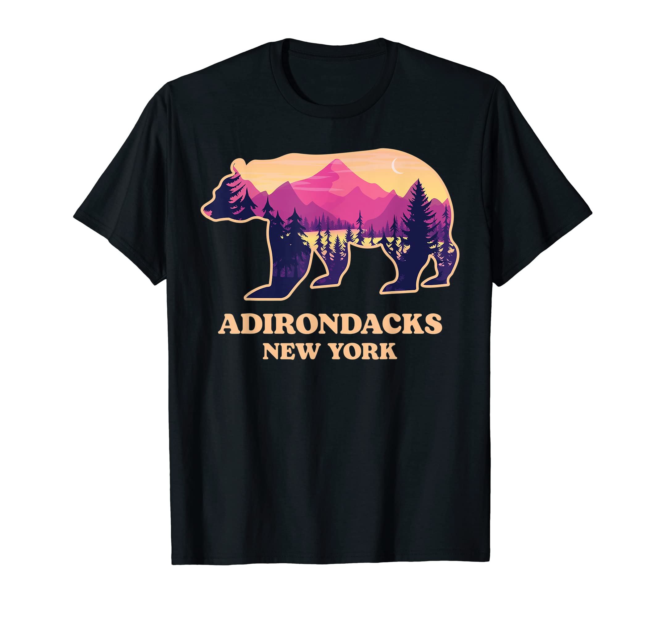 Adirondacks New York Ny Vintage Mountains Hiking Souvenirs T-Shirt