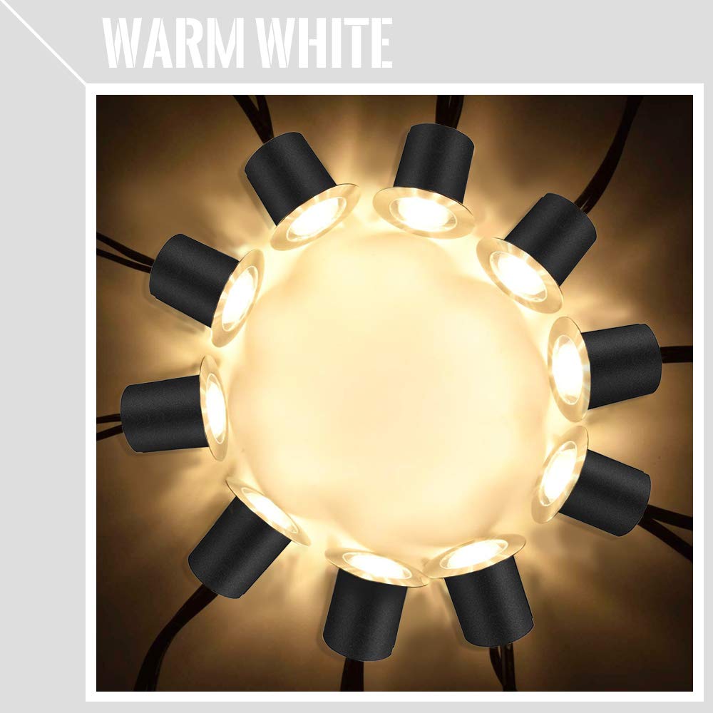 Arotelicht 16PCS Faretto incasso,Luci Da Incasso Con Guscio di Protezione,IP67 impermeabile,Diametro 32MM,Bianco Caldo 0.6W DC12V 230V,Per interni esterni terrazza cucina giardino luce decorativa